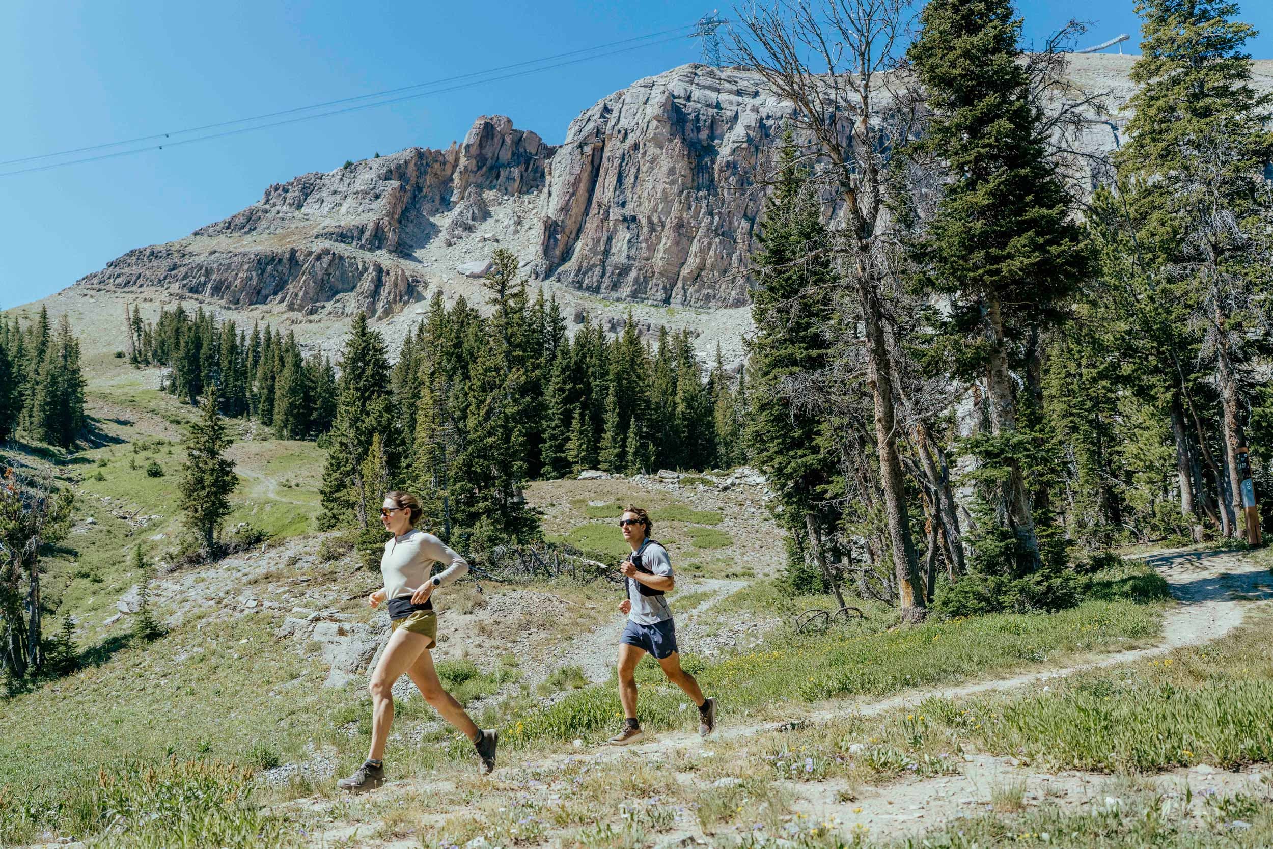 Running On A Trail In Jackson Hole