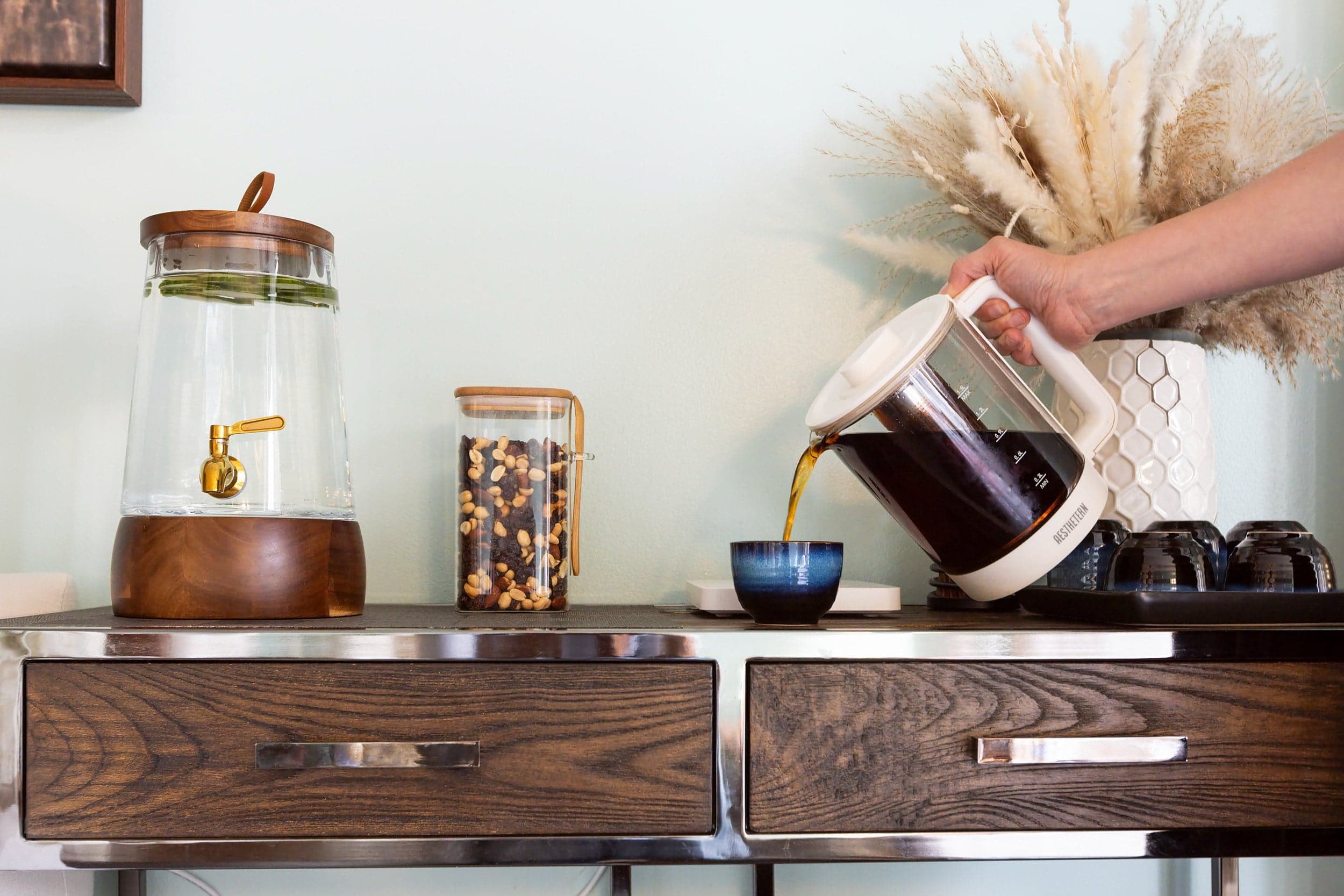 Tea and refreshment station at Chill Spa, Hotel Terra Jackson Hole