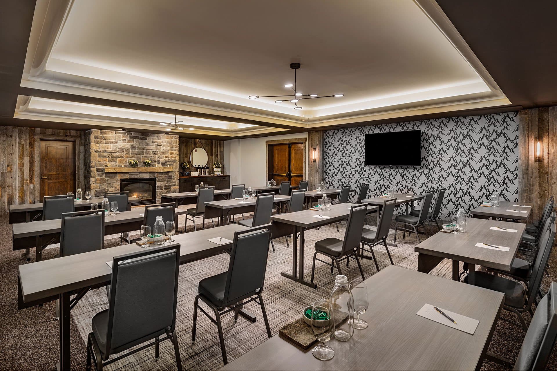 The Teton Room at Hotel Terra Jackson Hole set up for a formal meeting or group gathering.