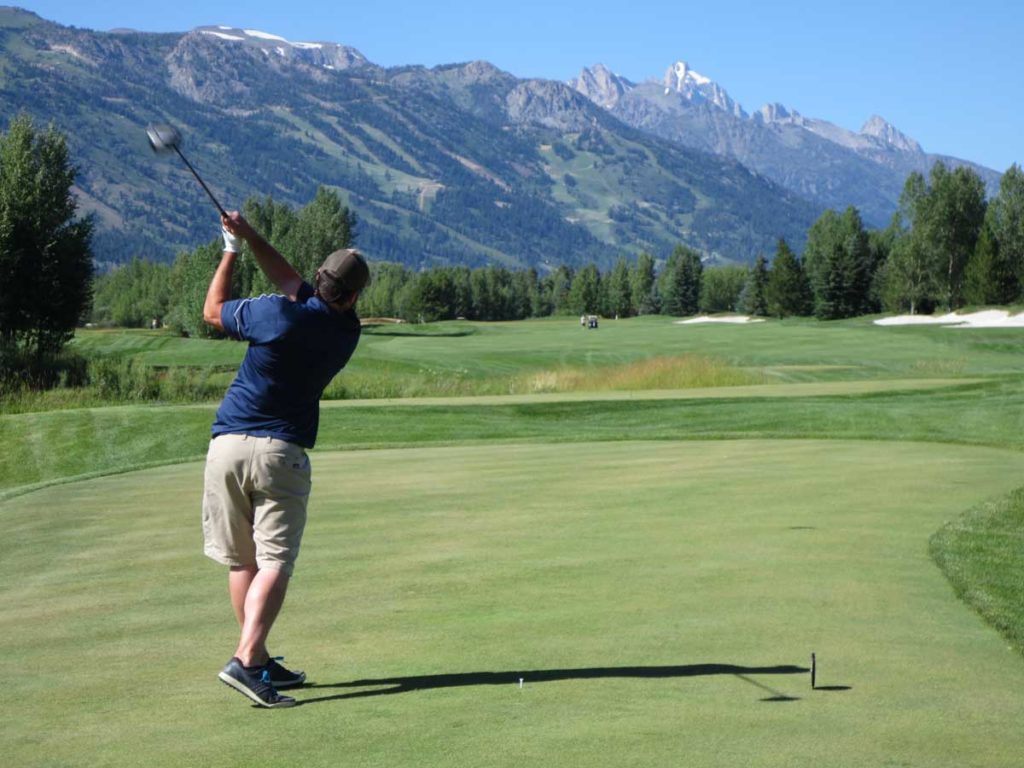 Playing golf in Jackson Hole, WY