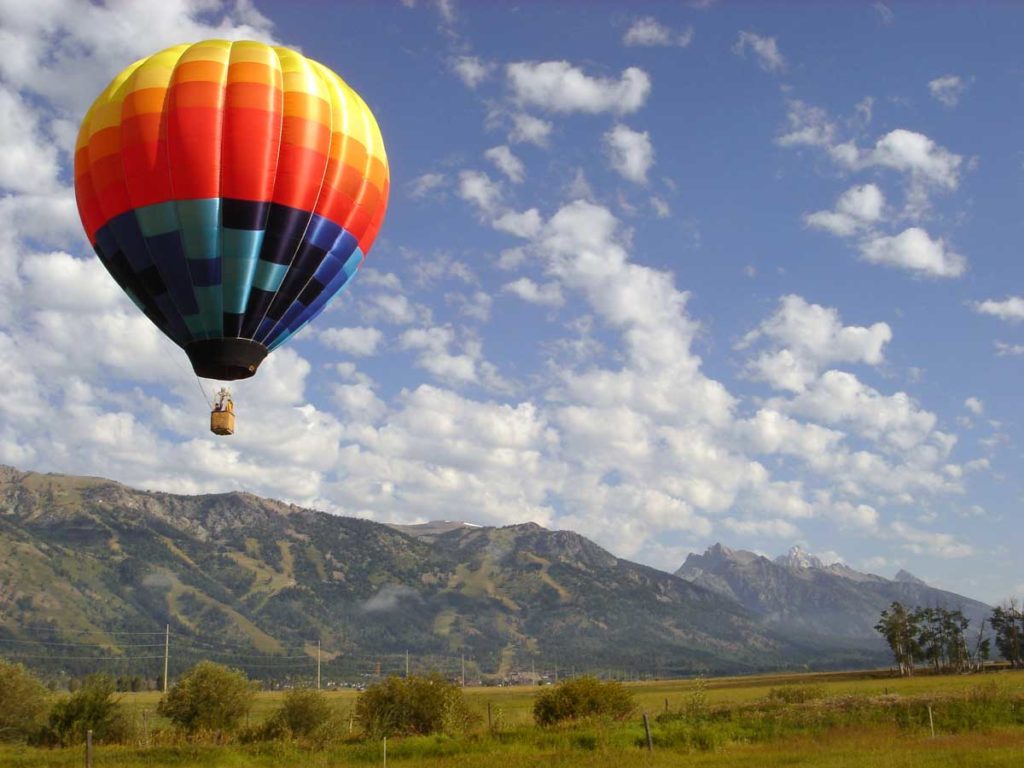 Hot air balloon in Jackson Hole, WY