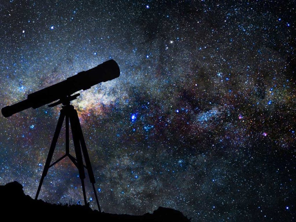Telescope under the stars in Jackson Hole, WY