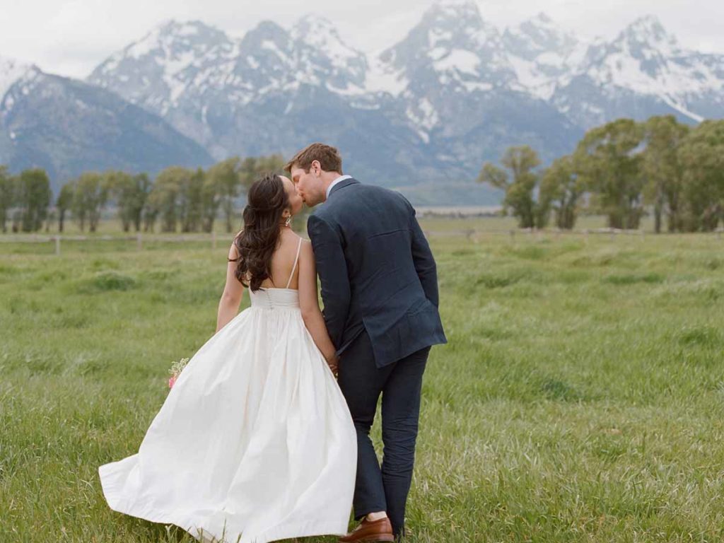 Bride and Groom in Jackson Hole, WY