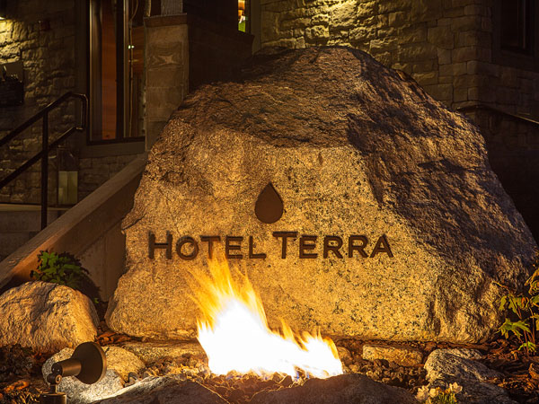 Hotel Terra entry rock.