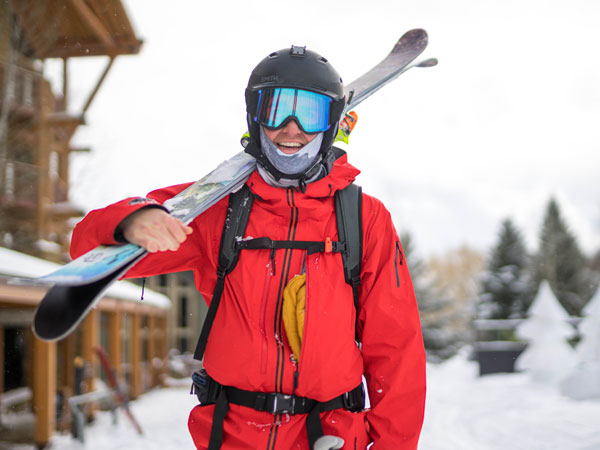 Excited Guy Ready For Skiing